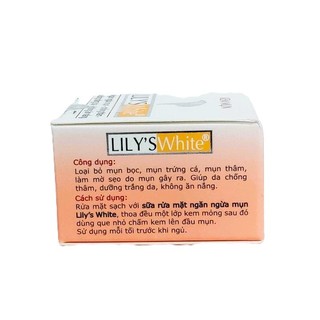 Kem Mụn Lily's White Ngăn Ngừa Mụn Chống Thâm Trắng Da Không Ăn Nắng 8g