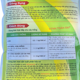 Nấm Trichoderma Điền Trang - Tricoderma ACHACOMIX SUN (1kg), chuyên ủ phân và bảo vệ rễ cây trồng