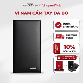 Ví nam cầm tay da bò cao cấp william polo ví form dọc Full túi hộp đựng cao cấp - POLO 266,538