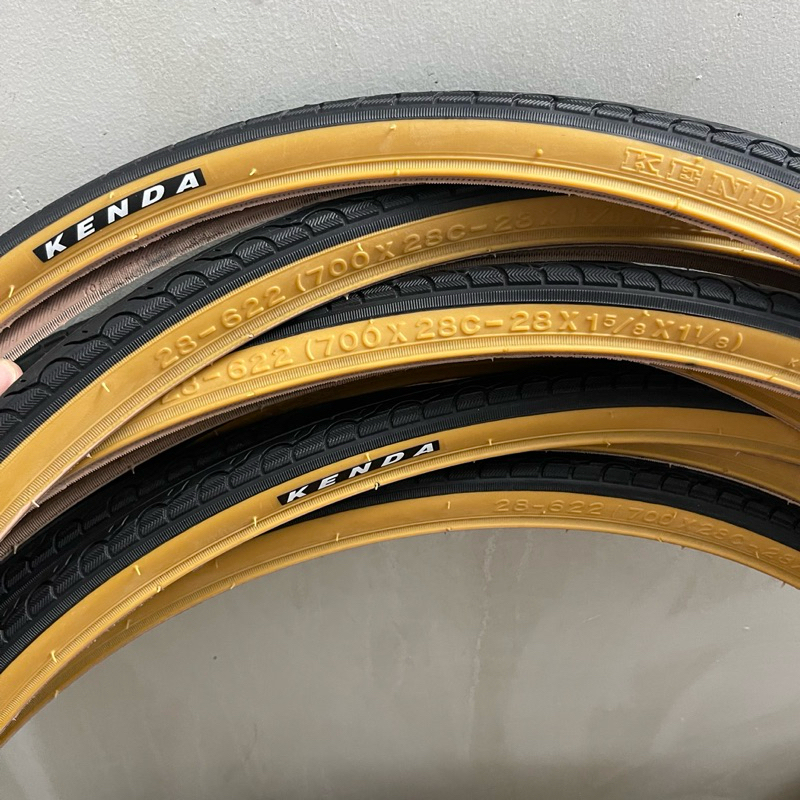 Săm lốp (ruột vỏ) xe đạp thể thao vành 700c , xe đua Road, Fixed gear  700x28c Kenda hông vàng hàng chính hãng cao cấp !