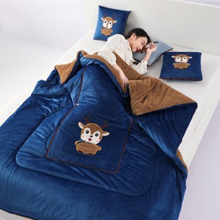 Chăn Nhung Lông Tuyết ALLIO Siêu Dày, Giữ Ấm Mùa Đông, Gấp Gọn Làm Gối, Giặt Máy Dễ Dàng