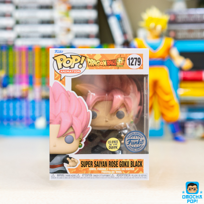 Mô Hình Chính Hãng Funko Pop Dragon Ball Super : Super Saiyan Rose Goku Black Tem SE #1279 GITD