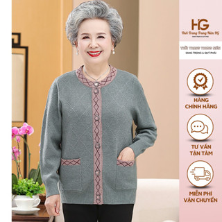  Áo Khoác Len Nữ Trung Niên Cao Cấp Len Dệt Kim Không Xù Dành Tặng Cho Mẹ Cho Bà  M213  