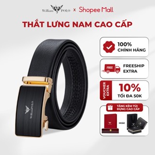 Thắt lưng nam cao cấp WilliamPOLO , dây nịt nam cao cấp - POLO21327P full hộp đựng và túi xách