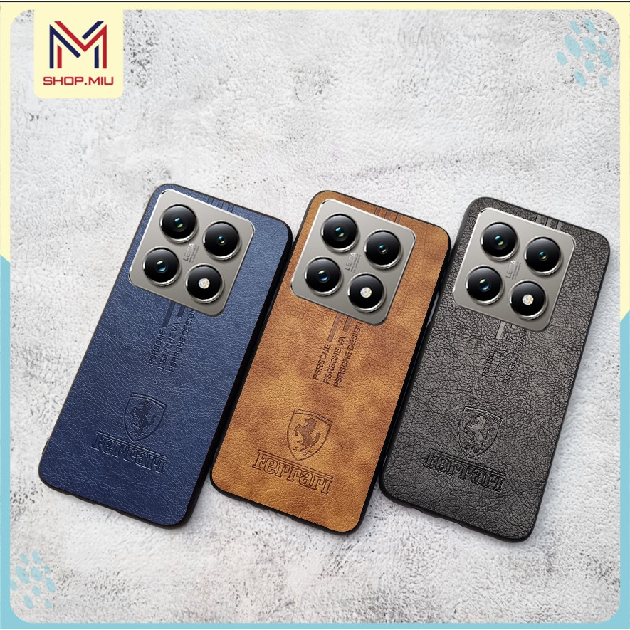 Ốp da Ferari Xiaomi 14T , Xiaomi 14T pro , Xiaomi 14 pro ốp lưng chống sốc bảo vệ camera