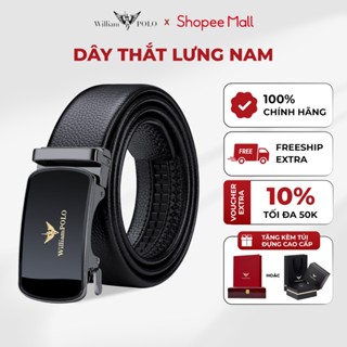 Dây Thắt lưng nam Williampolo da bò Full hộp đựng , túi xách cao cấp POLO22230