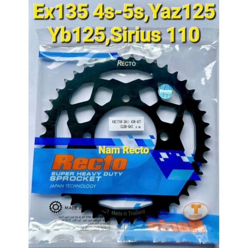 Dĩa sau 42 răng exciter 135,yaz 125,yb 125,sirius x.cơ,jupiter mx,exciter 2011-2012-2013,exciter 201