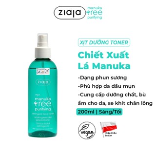 Xịt Dưỡng Cân Bằng Se Khít Lỗ Chân Lông  Ziaja Manuka Tree Purifying Astringent Face Toner 200ml