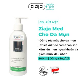 Sữa Rửa Mặt Giảm Mụn Ngừa Khuẩn Ziaja Med Anti-imperfections Dermatological Formula Cleansing Gel 200ml