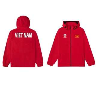 Áo gió thể thao tuyển VN 3 màu vải trượt nước.