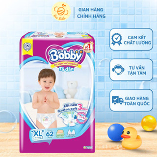 Lẻ 1 Miếng Dùng Thử - Bỉm Dán Bobby Chính Hãng Thiết Kế Thông Minh, Thấm Nhanh Không Gây Hăm Tã
