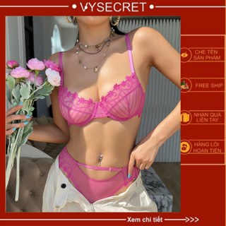 Mã 8611 - Bộ đồ lót ren, áo lót không lót hoạ tiết hoa sexy, ôm chọn bầu ngực, có gọng, nâng ngực sexy thoáng mát.