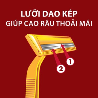 Dao Cạo Râu GILLETTE Super Thin Cán Vàng - Gói 5+1 Cái