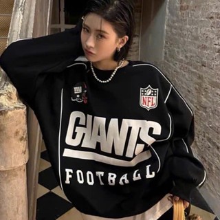 Áo Sweater Phối Sọc GIANTS , Áo Sweatshirts Striped Retro Đường Phố Mùa Đông