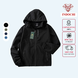  Áo khoác gió nam INDOCHI 2 lớp tráng bạc chống nước chống uv chống gió mũ tháo rời 