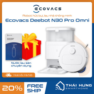 Robot hút bụi lau nhà Ecovacs Deebot N30 Pro Omni 2025, Lực hút 10000Pa, trạm sạc OMNI đa năng - Tặng nước lau sàn