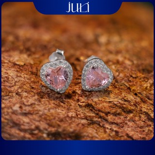 Khuyên tai Bạc Ý hình Trái Tim Băng Giá | đính đá Moissanite cao cấp | Đã Mạ vàng 3 lớp | KT70 JULI