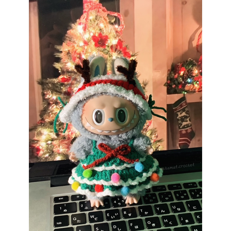 Set quần áo noel labubu v1 bằng len🧶 xmas outfit labubu v1 crochet [ảnh thật]