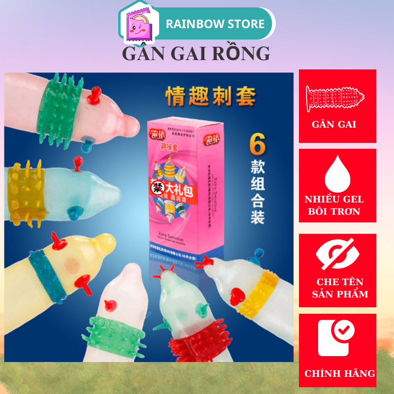 Bao cao su gân gai rồng EXTRA SENSITIVE to chạm đỉnh đê mê Hộp 6 bcs