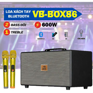  Loa Karaoke Xách Tay VBBOX VB86- Hệ Thống  2 Bass Đôi 1 TReble Công Suất  600W Echo Delay -Bass Chắc Hát Hay 