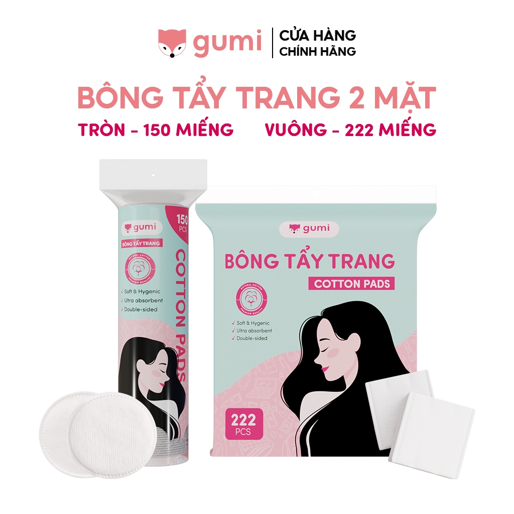 [Mã Fmcgtts30K Giảm 30K Đơn 99K] Bông Tẩy Trang 222 Miếng Gumi Chất Liệu Cotton