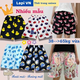 Quần Short Lửng Cartoon Thú Unisex (Nhiều mẫu)-Lapi VN ,FREESIZE đến 65kg,
