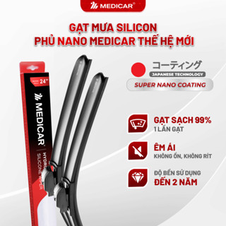 GẠT MƯA SILICON PHỦ NANO Medicar - Lưỡi gạt siêu sạch, tạo lớp phủ nano chống thấm nước