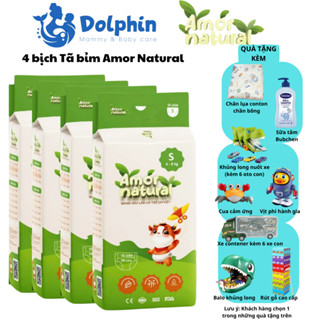  4 bịch bỉm Amor Natural bỉm Việt Nam  siêu mềm,mịn mỏng thoáng khí 