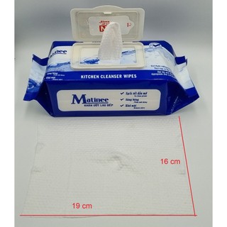 Thùng 5 gói khăn ướt lau bếp lau vật dụng kháng khuẩn Matinee loại mới 80 tờ, khăn to và dày, 700g
