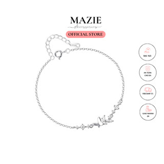 Vòng tay bạc lắc tay nữ không gỉ BẠC 925 Mazie Accessories đính đá quà tặng bạn gái trang sức MB024