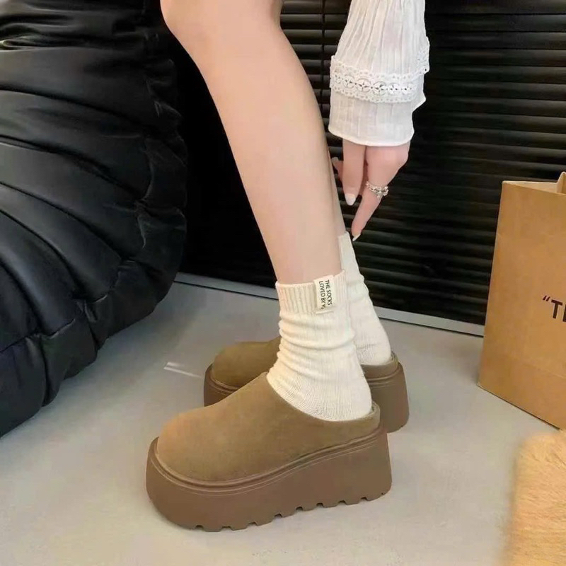 [CHÂN TO TĂNG SIZE] Dép sục 7cm hàng siêu cấp đế cao LÓT LÔNG CỪU QCCC cao cấp full box | BigBuy360 - bigbuy360.vn