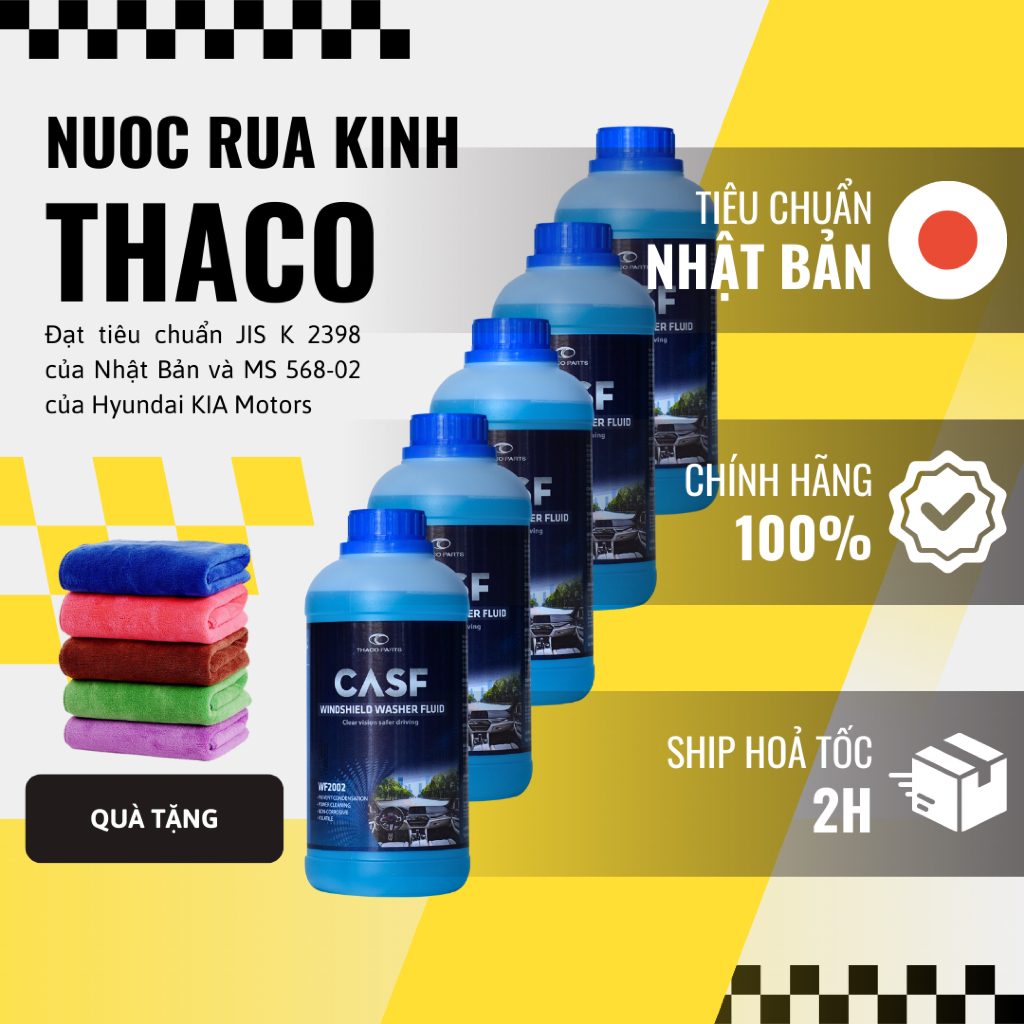 Nước rửa kinh xe ô tô CASF THACO 5 lít lau kính xe hơi không cần pha tiêu chuẩn Nhật Bản