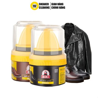 Xi đánh bóng, phục hồi đồ da, giày dép, quần áo Biki 50G tiện lợi, kem đánh bóng da giày