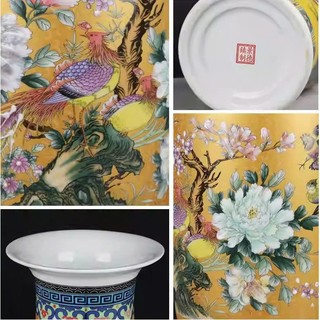 [HÀNG CÓ SẴN] Bình Gốm Chim Công Mẫu Đơn