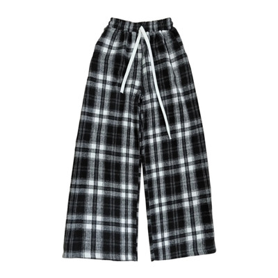 Quần dài ống suông kẻ sọc PEALO chất nỉ flannel cao cấp