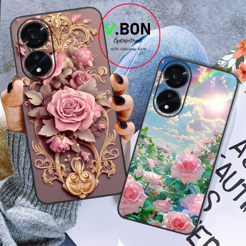 Ốp lưng Oppo A58 4G / 58 5G / A78 4G / A78 5G In Hình  "HOA HỒNG" Đẹp.