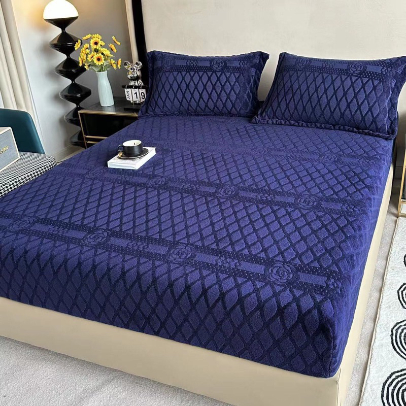 Bộ Ga Gối Nỉ Nhung CoCo Mềm Mịn, Bộ Ga Sữa Nhiều Mầu Lựa Chọn