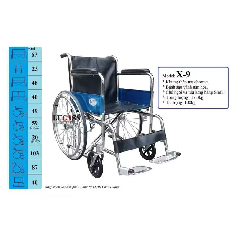 (HOẢ TỐC HCM) XE LĂN LUCASS X9