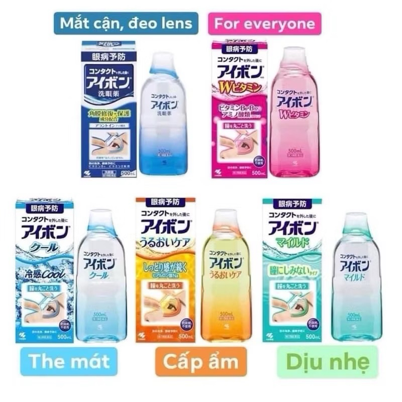 Nước rửa mắt Eyebon Kobayashi Nhật Bản Loaij bỏ bụi bẩn làm sáng mắt