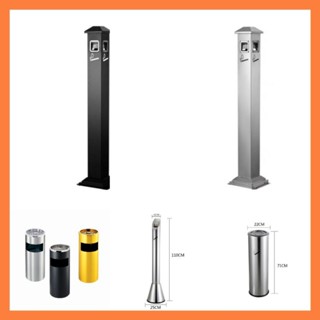 Thùng Rác Inox Gạt Tàn Thuốc Lá