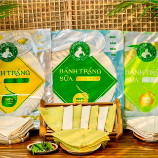 COMBO 3 Bánh phồng sữa Dừa khoai mì Thượng hạng Cocofarm - bánh tráng sữa Bến Tre nước cốt dừa thơm ngon 3 vị