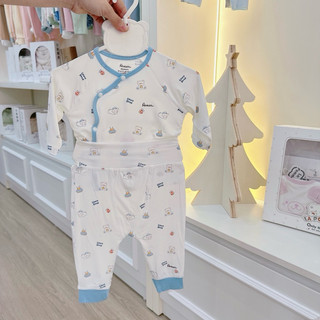 [ Avaler chính hãng ] Bộ dài tay sơ sinh Avaler cạp cao cài chéo sợi tre mỏng