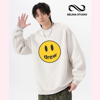 [Nỉ Chân Cua] Áo Sweater Drew Mặt Cười Mây Hồng Vải Nỉ Cao Cấp Nhiều Màu Selina Studio - SW16
