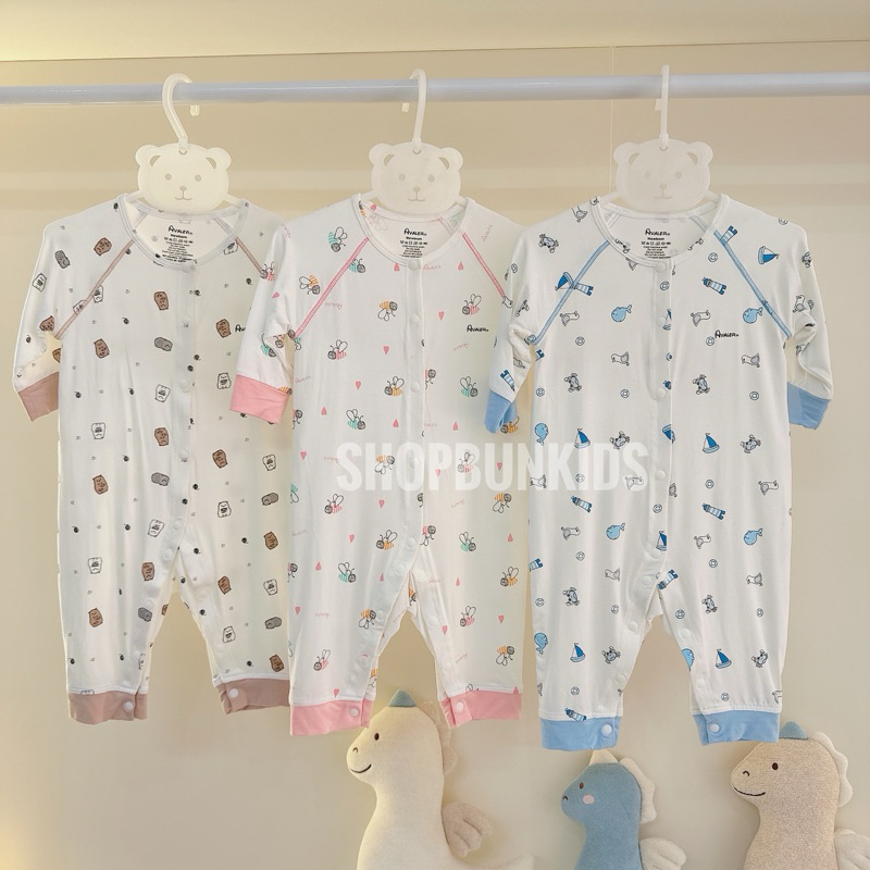 [ Avaler chính hãng ] Bộ body dài tay Avaler vải mỏng sợi tre bamboo bé sơ sinh Bodysuit dài tayg
