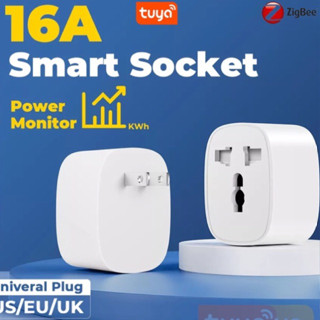 Ổ Cắm Zigbee Chân Đa Năng Đo Công Suất Tiêu Thụ 16A Tuya ZTC3
