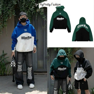 Áo hoodie NINE LEE màu phối như hình thêu cả 2 mặt trước sau nón rộng 2 lớp form rộng HYPRETTY 02