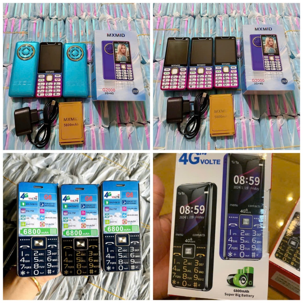 Điện thoại bàn phím G600 - G2000 Dành cho Người già cao tuổi Sóng 4G 2sim - Màn 2.2 - Pin 6800mah