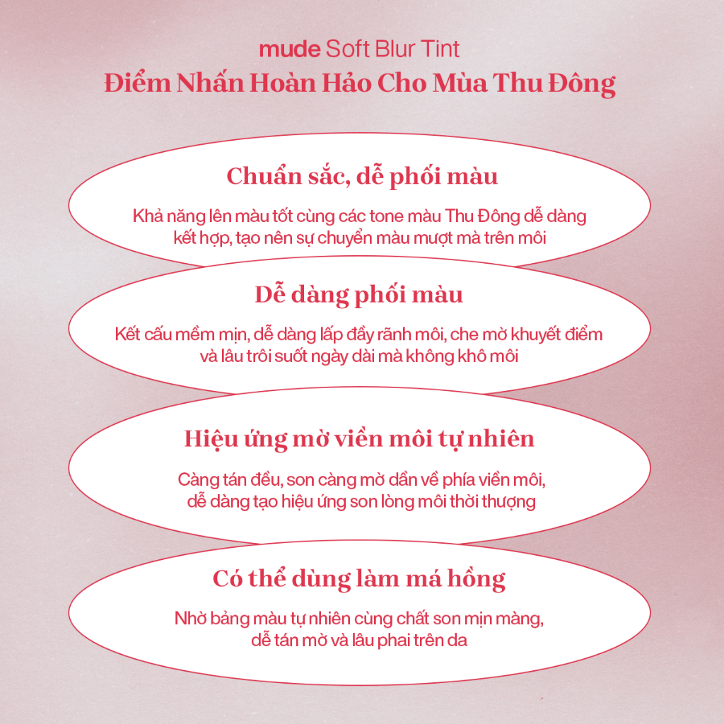 Son Tint Bùn mude Mềm Mịn Phủ Mờ Viền Môi Soft Blur Tint (3g) | BigBuy360 - bigbuy360.vn