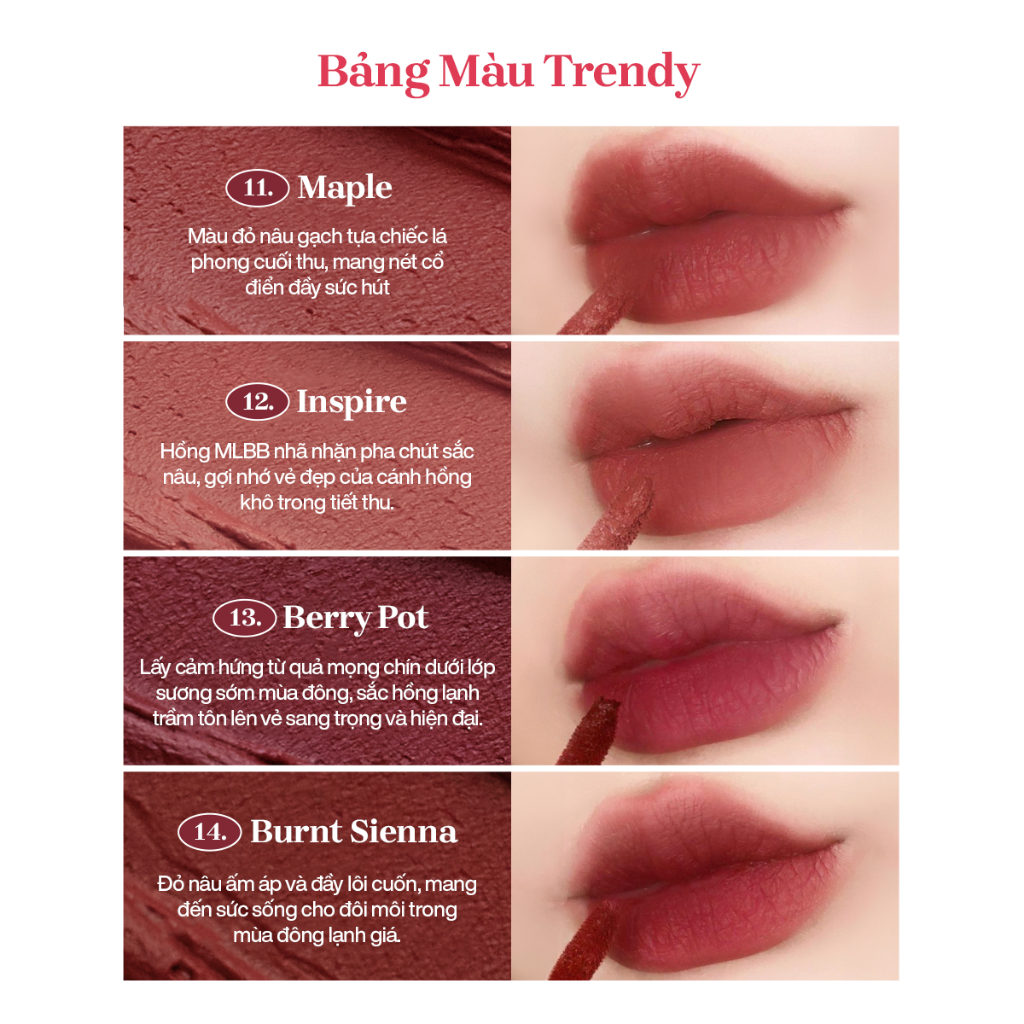 Son Tint Bùn mude Mềm Mịn Phủ Mờ Viền Môi Soft Blur Tint (3g) | BigBuy360 - bigbuy360.vn