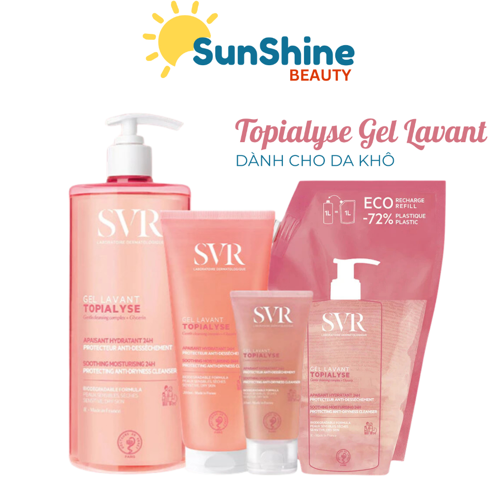 Gel Tắm & Rửa Mặt SVR Topialyse Gel Lavant Cho Da Khô, Nhạy Cảm